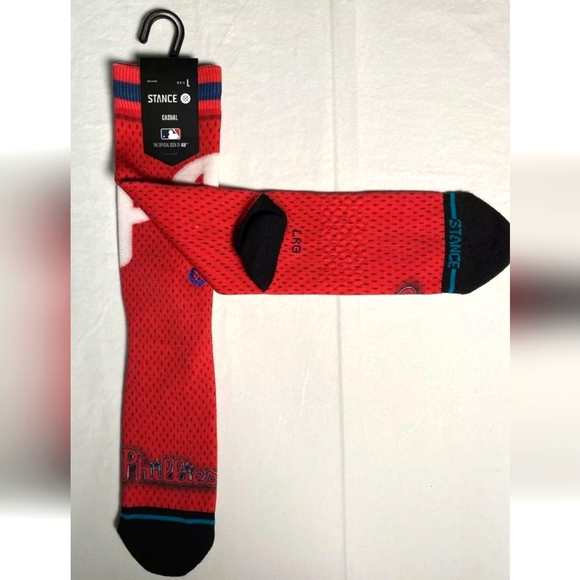 NWT Men's Philadelphia Phillies BP Jersey Stance Crew Socks - Picture 4 of 6